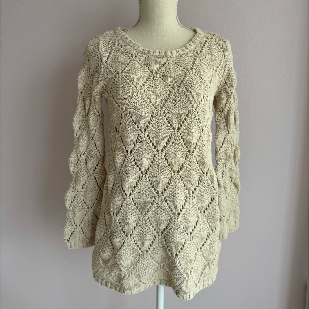 Frenchi Crochet Long Sleeve Sweater